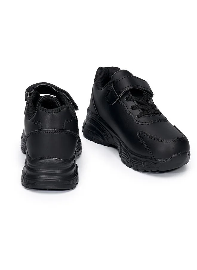 babyqlo Black School Sport Shoes with Velcro for Kids