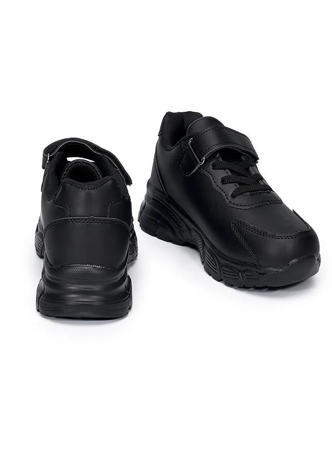 babyqlo Black School Sport Shoes with Velcro for Kids