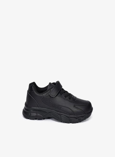 Black School Sport Shoes with Velcro for Kids