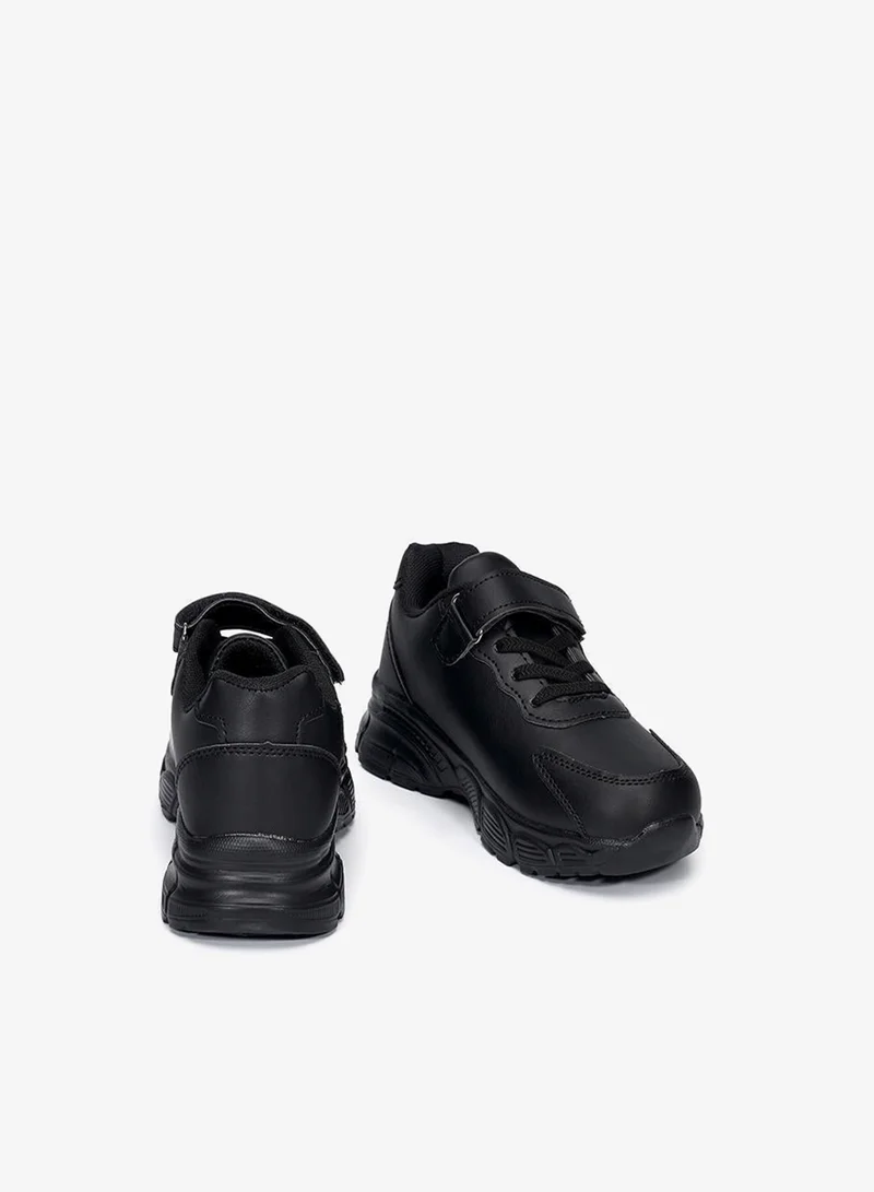 babyqlo Black School Sport Shoes with Velcro for Kids
