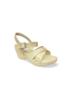 Vbranda Elegant Suede Wedge Sandal W-7-BEIGE  - Image 1
