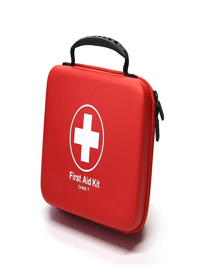 SHBC Compact First Aid Kit (228pcs) Designed for Family Emergency Care. Waterproof EVA Case and Bag is Ideal for The Car, Home, Boat, School, Camping, Hiking, Office, Sports. Protect Your Loved Ones. Red - Image 1