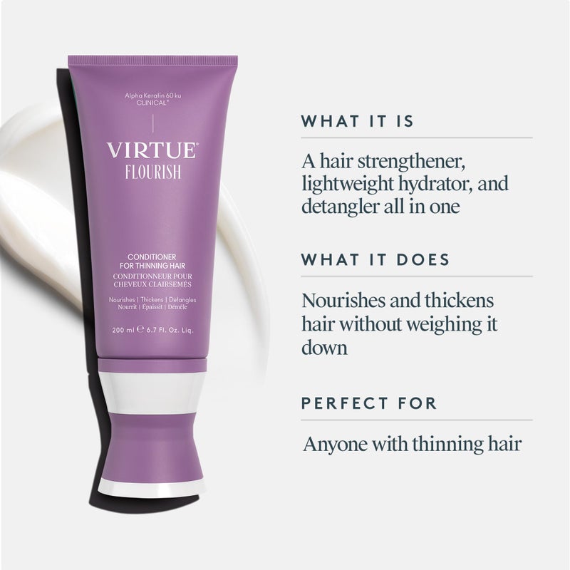 Virtue Flourish Conditioner for Thinning Hair | Nourishes, Thickens, Detangles Thinning Hair - Image 2