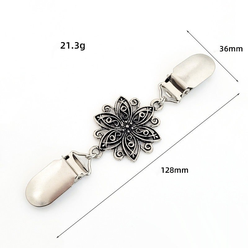 WU Women Vintage Sweater Shawl Clip, Alloy Cardigan Collar Fastener Brooch, Anti‑Slip Clothing Fixing Clip for Shawl Scarf Dress Waist Cincher Fashion Accessory` - New Group 4 - Image 2