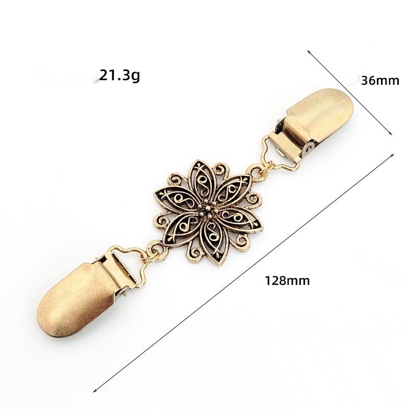 WU Women Vintage Sweater Shawl Clip, Alloy Cardigan Collar Fastener Brooch, Anti‑Slip Clothing Fixing Clip for Shawl Scarf Dress Waist Cincher Fashion Accessory` - New Group 4 - Image 1