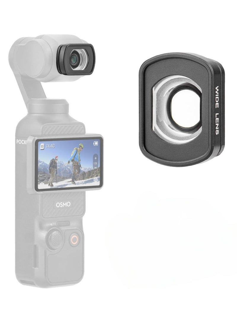 BRDRC Wide-Angle Lens for DJI OSMO POCKET 3, Optical Glass, Magnetic Mount, 5.7g Lightweight Aluminum Frame, External Expansion Filter Accessory for Broader Field of View – Portable & Easy to Install - Image 1