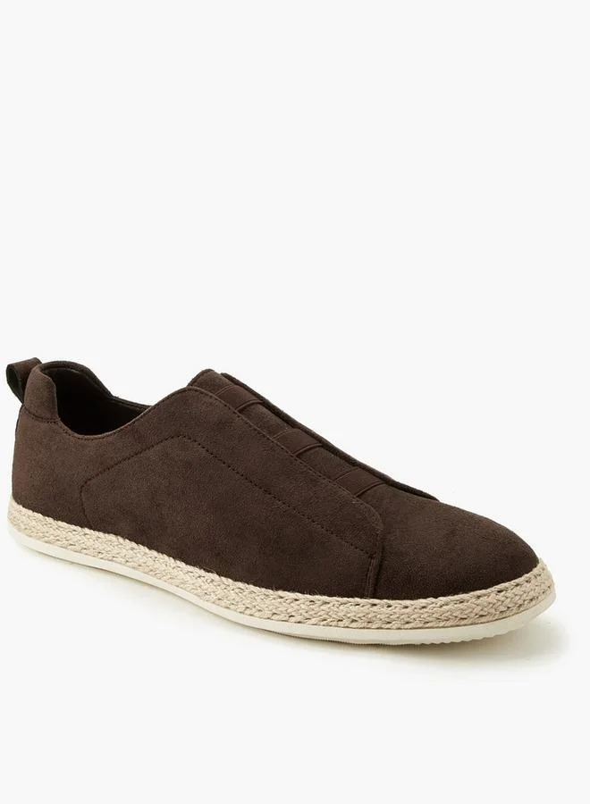 Peppermint BROWN Men Textured Slip-On Espadrille Loafers for Men | Best Price UAE