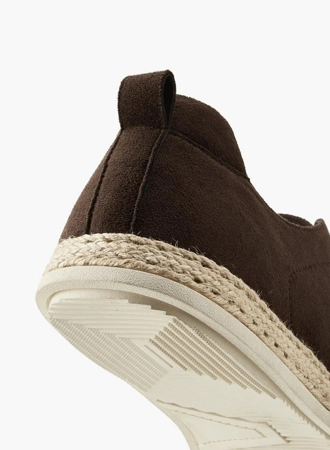 Peppermint BROWN Men Textured Slip-On Espadrille Loafers for Men | Best Price UAE