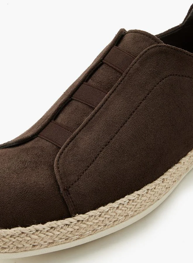 Peppermint BROWN Men Textured Slip-On Espadrille Loafers for Men | Best Price UAE