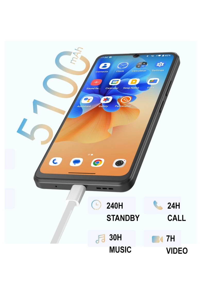 Cubot - A20 Smart Phone 6.745" HD+ Front/1.83" Rear Screen 90Hz Android 14 5100mAh Battery 4GB RAM 128GB ROM/1TB Octa Core 48MP Main Camera 4G Dual SIM Face ID/GPS-Black - Image 1