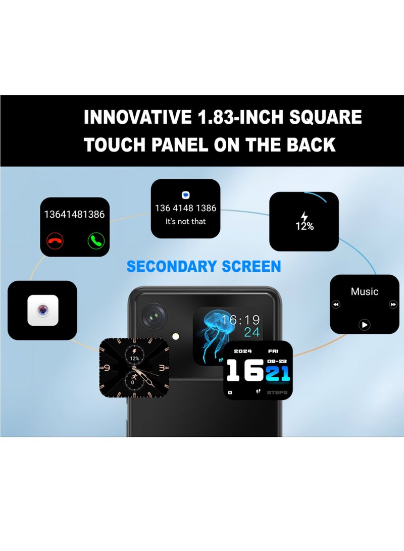 Cubot - A20 Smart Phone 6.745" HD+ Front/1.83" Rear Screen 90Hz Android 14 5100mAh Battery 4GB RAM 128GB ROM/1TB Octa Core 48MP Main Camera 4G Dual SIM Face ID/GPS-Black - Image 1