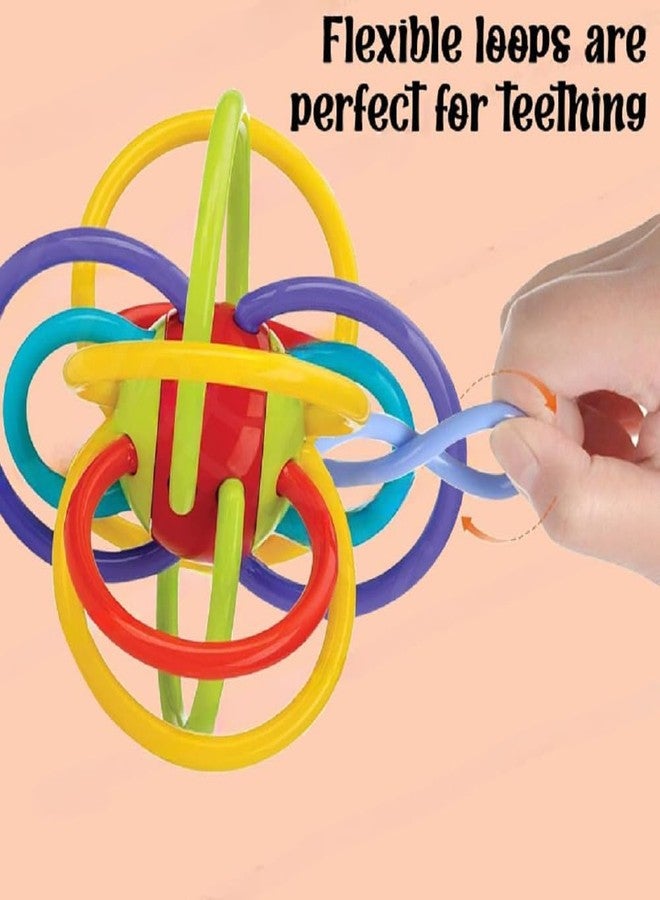 Mummy Please Teething Rattle Toy, BPA Free, Silicone Loops with Rattling Sound, Multicoloured (Loopi Toy 2 Pcs) - Image 4