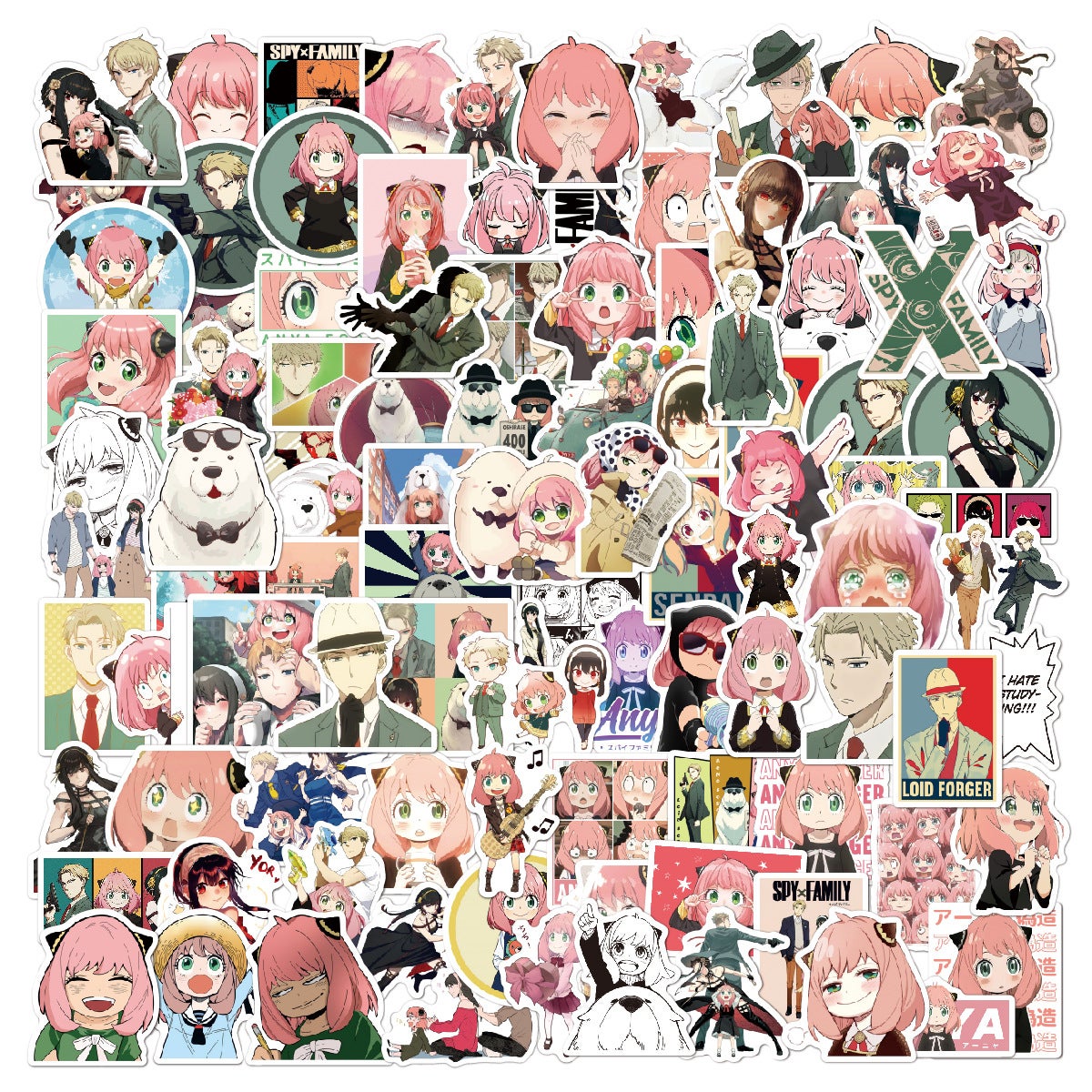 Generic 100Pcs/Pack Spys Familys Anyas Forgers Anime Stickers Waterprof ...