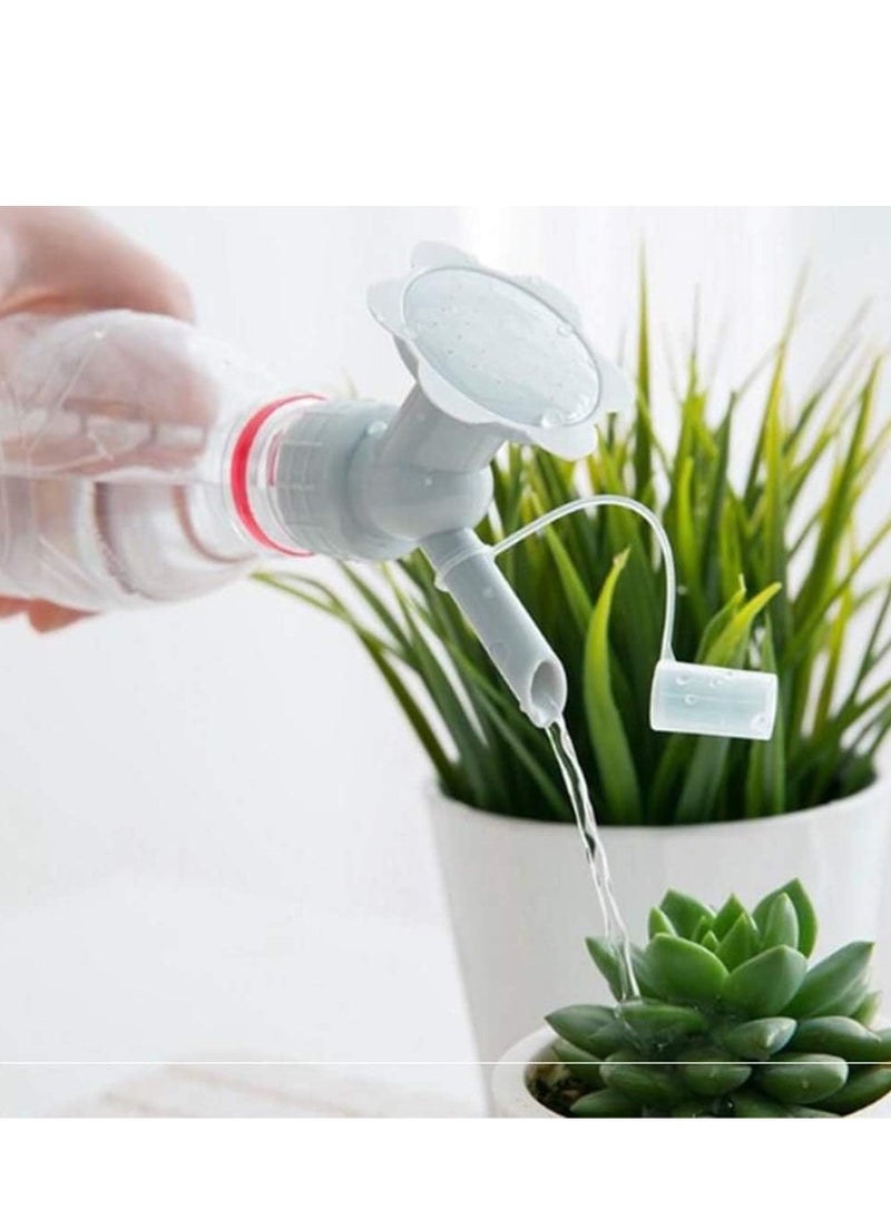 Generic 2 in 1 Bottle Cap Sprinkler Dual Head Bottle Watering Spout Double Ended Bottle Watering Nozzle Bonsai Watering Can Nozzle for Indoor Seedlings Plant Garden Tool  - Image 2