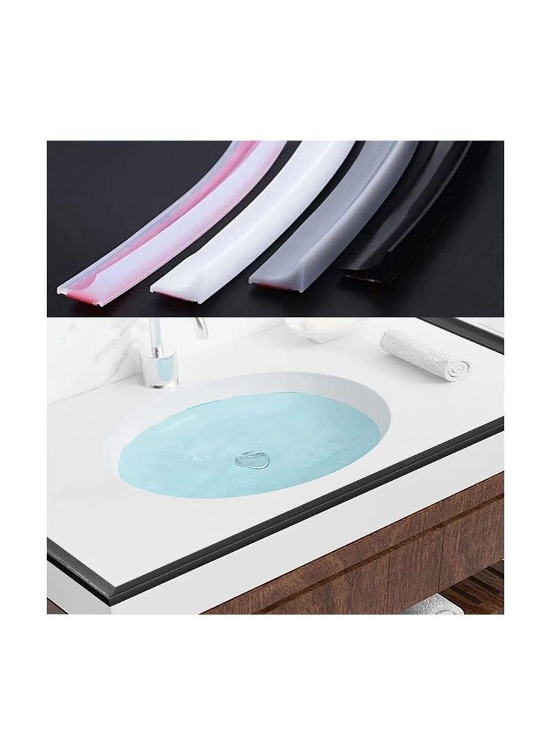 RATSAW Shower Threshold Water Barrier Water Dam Flexible Water Retaining Strip Silicone Water Stopper Strip Wet and Dry Separation Seal 100cm Grey  - Image 1