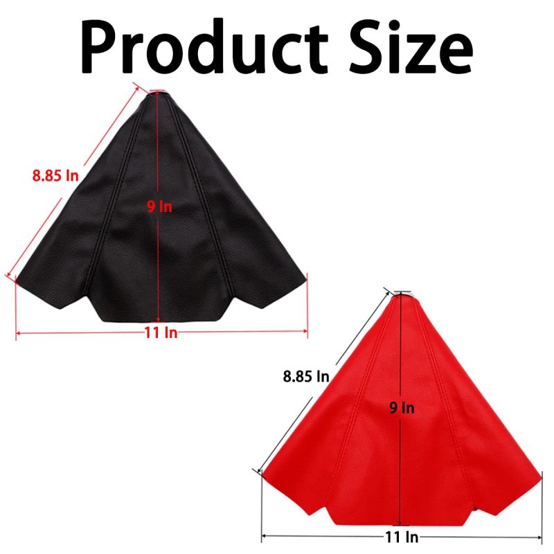 Suede Shift Boot Cover: Black With Red Thread, Trimmable Custom Fit, Protective Dust Cover - Universal Compatibility, Soft Comfortable Feel, Manual Shifter Cover for Manual and Automatic Car Interiors - Image 2