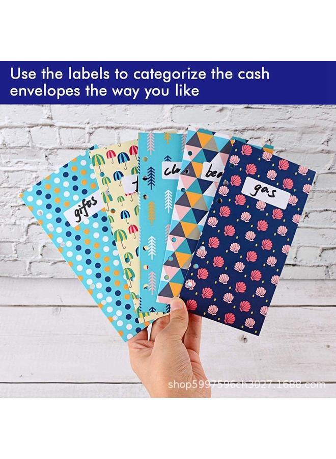 Bluejw In Stock Cross-border A6 Binder Hand Book Zipper Bag Notebook Leather PU6 Hole Loose-leaf Book Cash Budget Book - Image 5