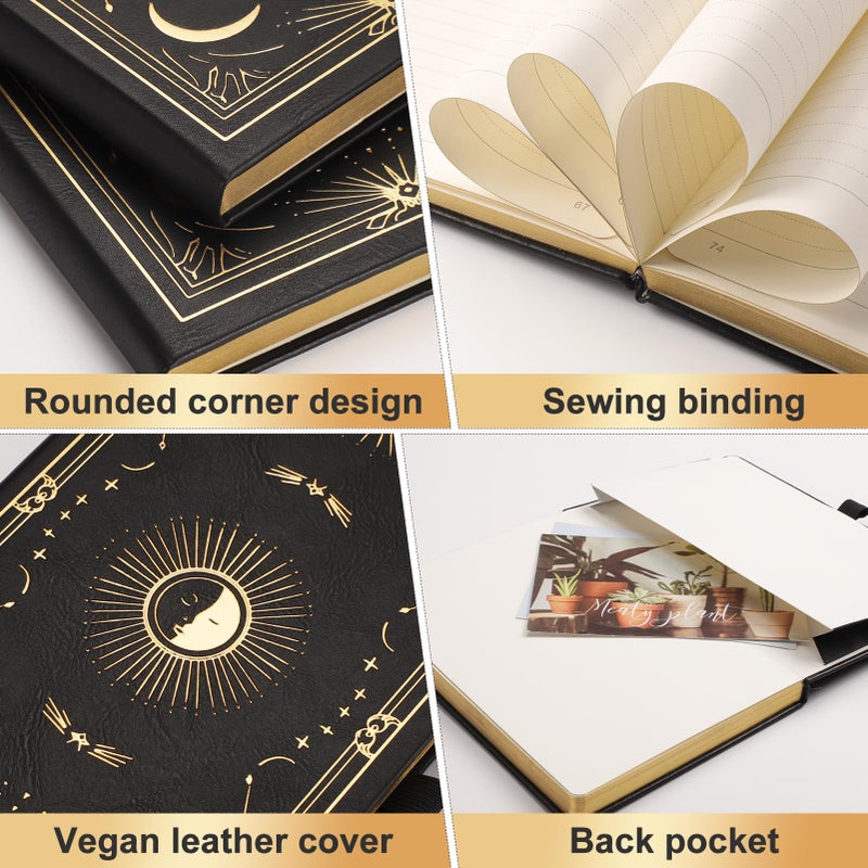 LOAPEM Lined Journal for Women Men, 192 Pages A5 Notebook Journal, Hardcover Notebook with 100Gsm Thick Pages, Leather Note Book for Writing, Travel, Business, Office, Prayer 5.7 x 8.3,Black - Image 4