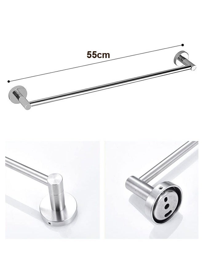 AGD 2pcs Stainless Steel Bathroom Towel Holder Modern Durable Durable Bathroom Accessories Towel Holder Organizer, 55cm (Silver)  - Image 4