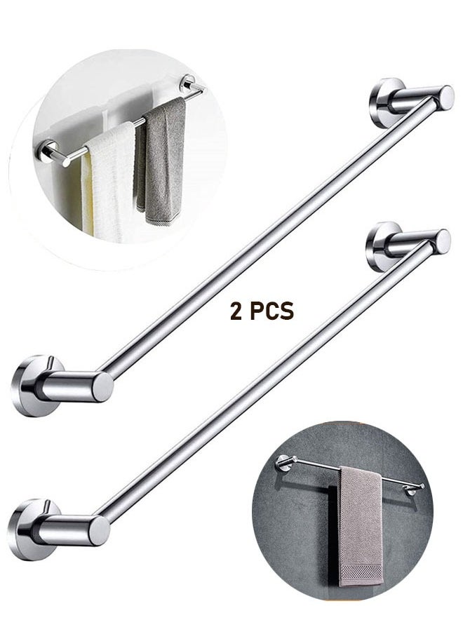 AGD 2pcs Stainless Steel Bathroom Towel Holder Modern Durable Durable Bathroom Accessories Towel Holder Organizer, 55cm (Silver)  - Image 1
