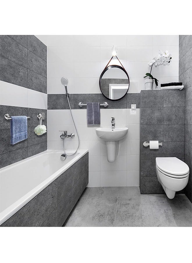 AGD 2pcs Stainless Steel Bathroom Towel Holder Modern Durable Durable Bathroom Accessories Towel Holder Organizer, 55cm (Silver)  - Image 2