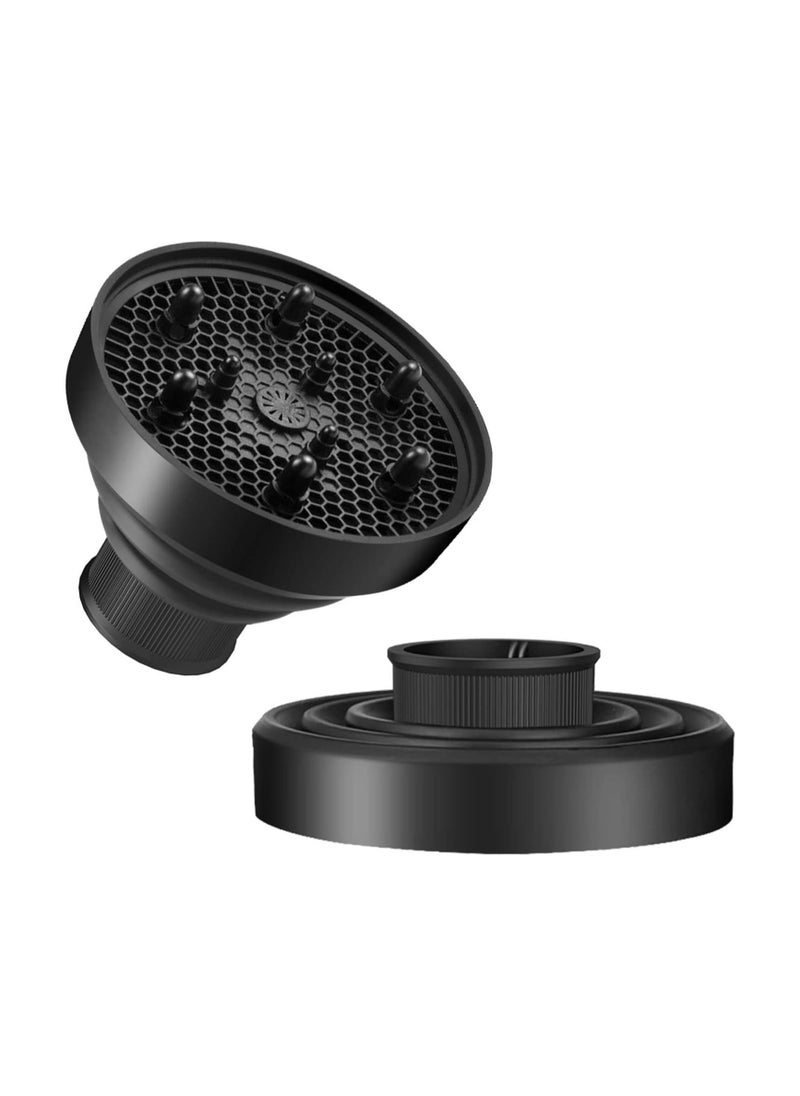 Bukela - Universal Collapsible Hair Dryer Diffuser,  Lightweight Foldable Portable Travel Folding Design Fit Most of Blow Dryers,  Salon Grade Tool Attachment for Curly or Wavy, Black - Image 1