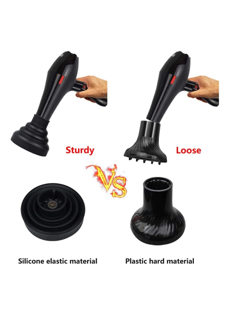 Bukela - Universal Collapsible Hair Dryer Diffuser,  Lightweight Foldable Portable Travel Folding Design Fit Most of Blow Dryers,  Salon Grade Tool Attachment for Curly or Wavy, Black - Image 1