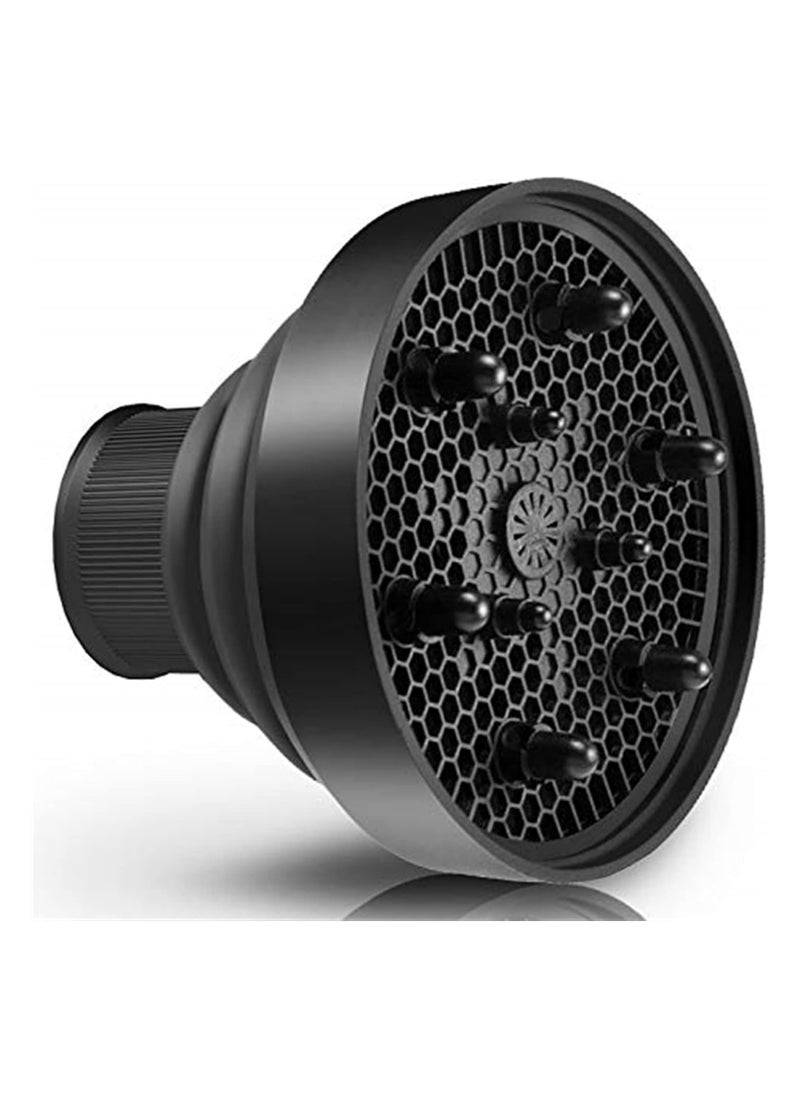 Bukela - Universal Collapsible Hair Dryer Diffuser,  Lightweight Foldable Portable Travel Folding Design Fit Most of Blow Dryers,  Salon Grade Tool Attachment for Curly or Wavy, Black - Image 1