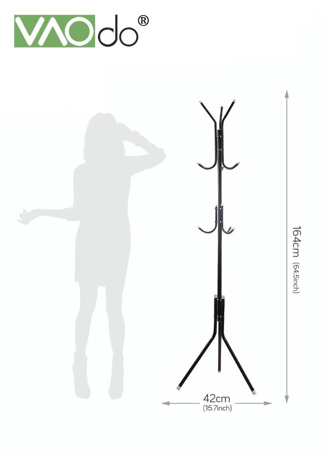 VAOdo Freestanding Coat Rack, Metal Coat Tree with 9 Hooks, Sturdy Hall Tree, Strong Load Bearing, Hat and Coat Rack Stand for Entryway Hallway Living Room Bedroom - Image 3