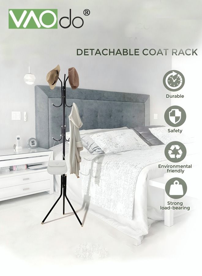 VAOdo Freestanding Coat Rack, Metal Coat Tree with 9 Hooks, Sturdy Hall Tree, Strong Load Bearing, Hat and Coat Rack Stand for Entryway Hallway Living Room Bedroom - Image 4