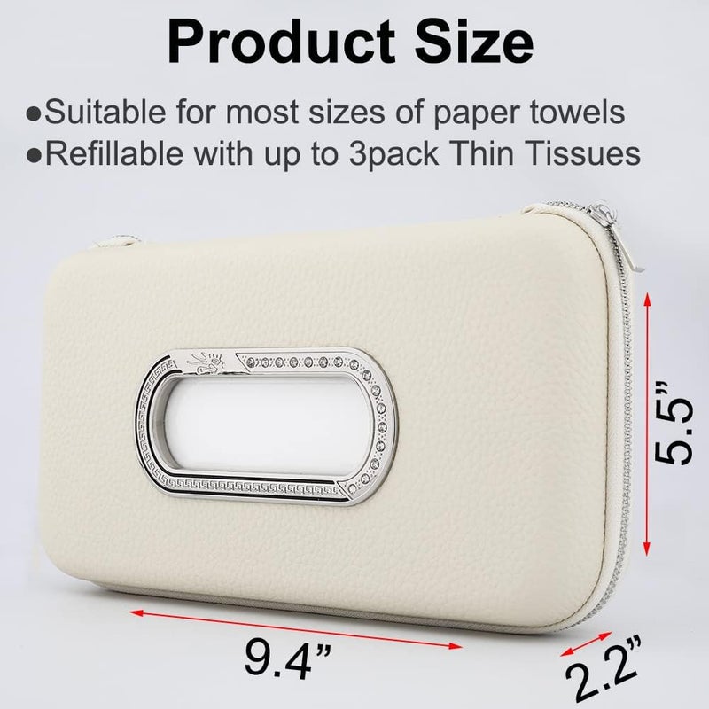 Car tissue holder, sun visor napkin holder, car sun visor tissue holder, luxury synthetic leather rear seat bracket - Image 4