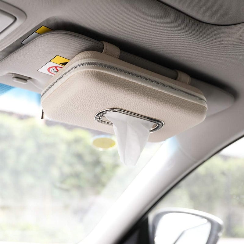 Car tissue holder, sun visor napkin holder, car sun visor tissue holder, luxury synthetic leather rear seat bracket - Image 5