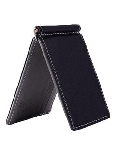 NIBEMINENT Faux Leather Bi-Fold Money Clip Grey/Black 