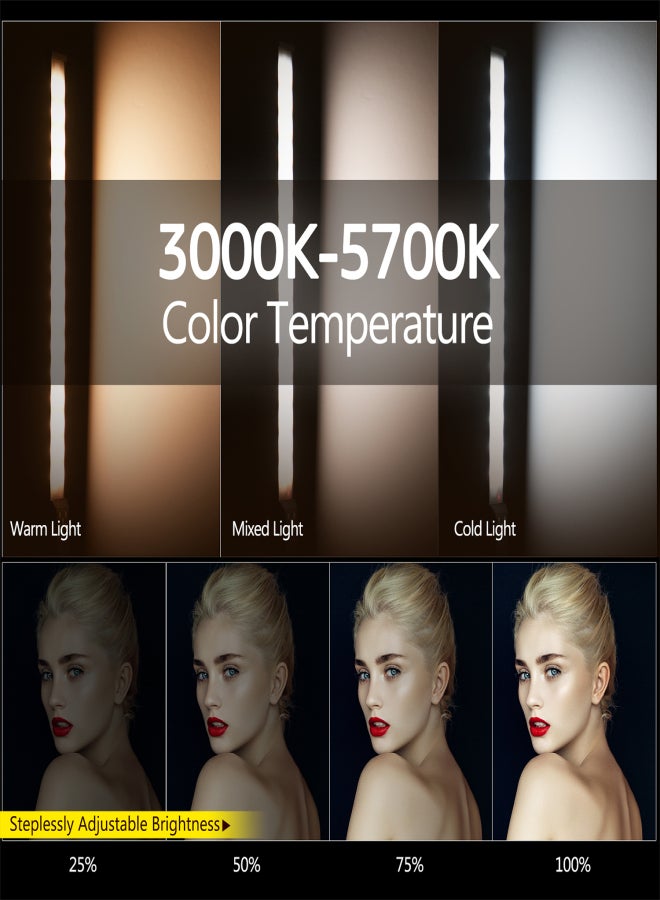 ANDOER RGB Handheld LED Light Tube Photography Fill-in Light Lamp 3000K-5700K Dimmable CRI95 Built-in Rechargeable Battery with USB Charging Cable Carry Bag - Image 5