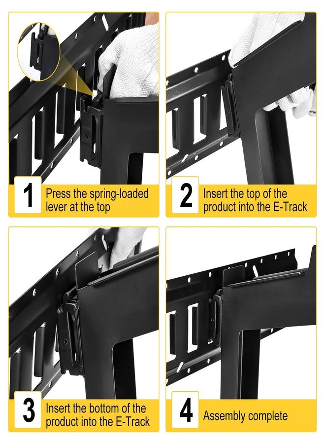 CarBole E-Track Storage Tool Holders, Heavy Duty Steel Floating Garden Kitchen Rack, Garage Shelf Wall Mounted Work Cargo Mall Organizer E Track Accessories - Image 3