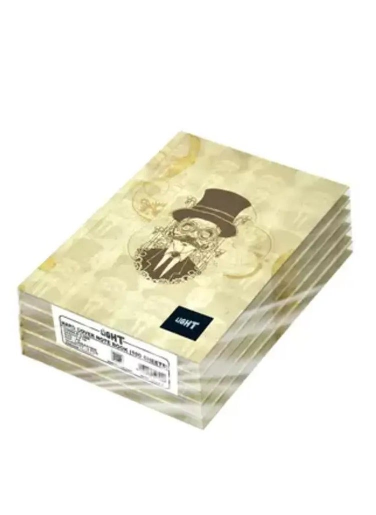 Light Light Hard Cover Notebook (Pack of 5 Pcs x 100 Sheets) Single Line, A5 Size - LINBA51808 
