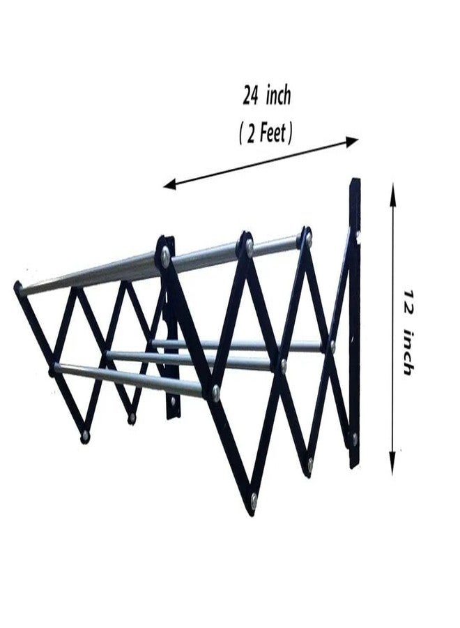 PRETOX Powder Coated Steel Foldable & Rust Proof Wall Mount Cloth Drying Stand Stainless Steel Wall Mounting Foldable Clothe Drying Stand Rack Towel Drying Hanger (Small Mounted Cloth Stand 24''in) - Image 2
