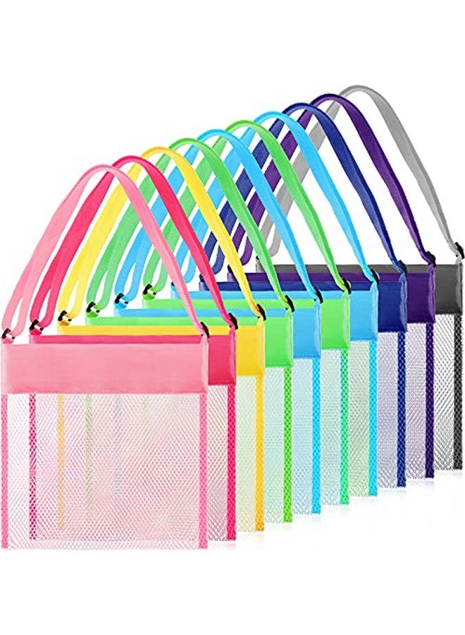 Frienda 15 Pack Mesh Beach Tote Bag 21.6 X 21 X 2 Cm Kids Seashell Bags Colorful Mesh Beach Bags Bag Toys Organizer Shell Collecting Bag For Holding Beach Toys Children' Toys Market Picnic (Classic Style) - Image 1