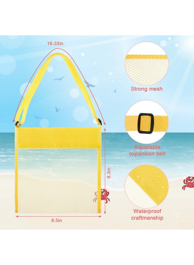 Frienda 15 Pack Mesh Beach Tote Bag 21.6 X 21 X 2 Cm Kids Seashell Bags Colorful Mesh Beach Bags Bag Toys Organizer Shell Collecting Bag For Holding Beach Toys Children' Toys Market Picnic (Classic Style) - Image 4