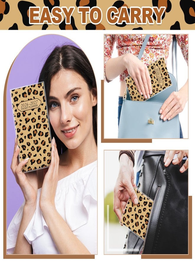 ReliThick 2026 Pocket Calendar for Purse Small Monthly Planner for Women Handy Weekly Pocket Planner Journal Notebook Christmas New Year Gift Sister Friends Women(2026-2027,Leopard) - Image 3