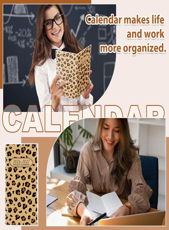 ReliThick 2026 Pocket Calendar for Purse Small Monthly Planner for Women Handy Weekly Pocket Planner Journal Notebook Christmas New Year Gift Sister Friends Women(2026-2027,Leopard) - Image 5
