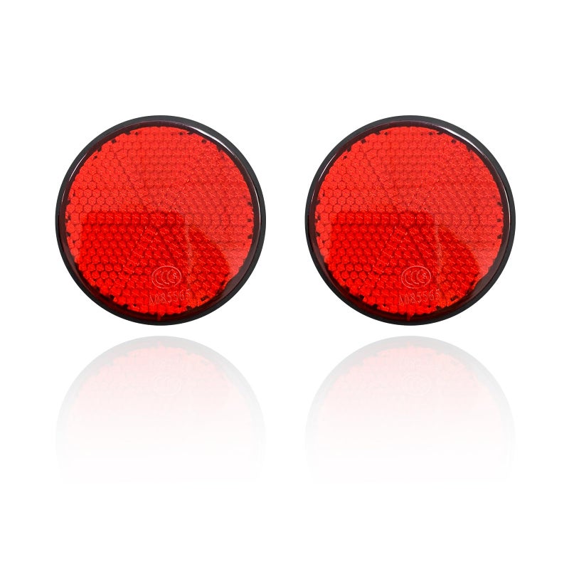 Dickno 2 PCS M6 x 10 Motorcycle Reflectors Plastic Screw Mount Reflective Warning Reflector Universal Motorbike Rear Safety Reflectors for Motorcycle Bicycle Scooter Round Red - Image 3