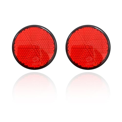 Dickno 2 PCS M6 x 10 Motorcycle Reflectors Plastic Screw Mount Reflective Warning Reflector Universal Motorbike Rear Safety Reflectors for Motorcycle Bicycle Scooter Round Red - Image 1