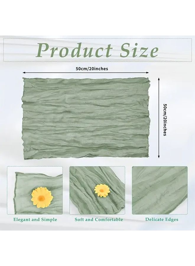 8pcs Crinkled Polyester Napkins 19.69x19.69 Inch WN Green for Wedding Party Home Decor - Image 3