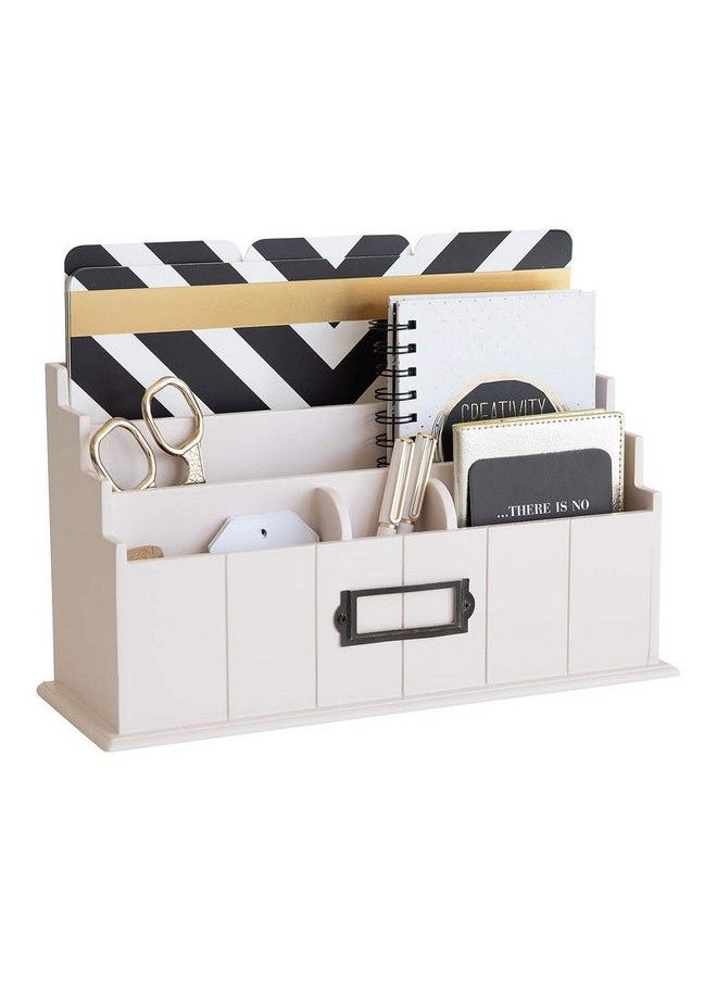 Blu Monaco Light Pink Wooden Mail Organizer 3 Tier Light Blush Pink Desk Organizer Rustic Country Mail Sorter Kitchen Countertop Organizer Mail Basket  - Image 1