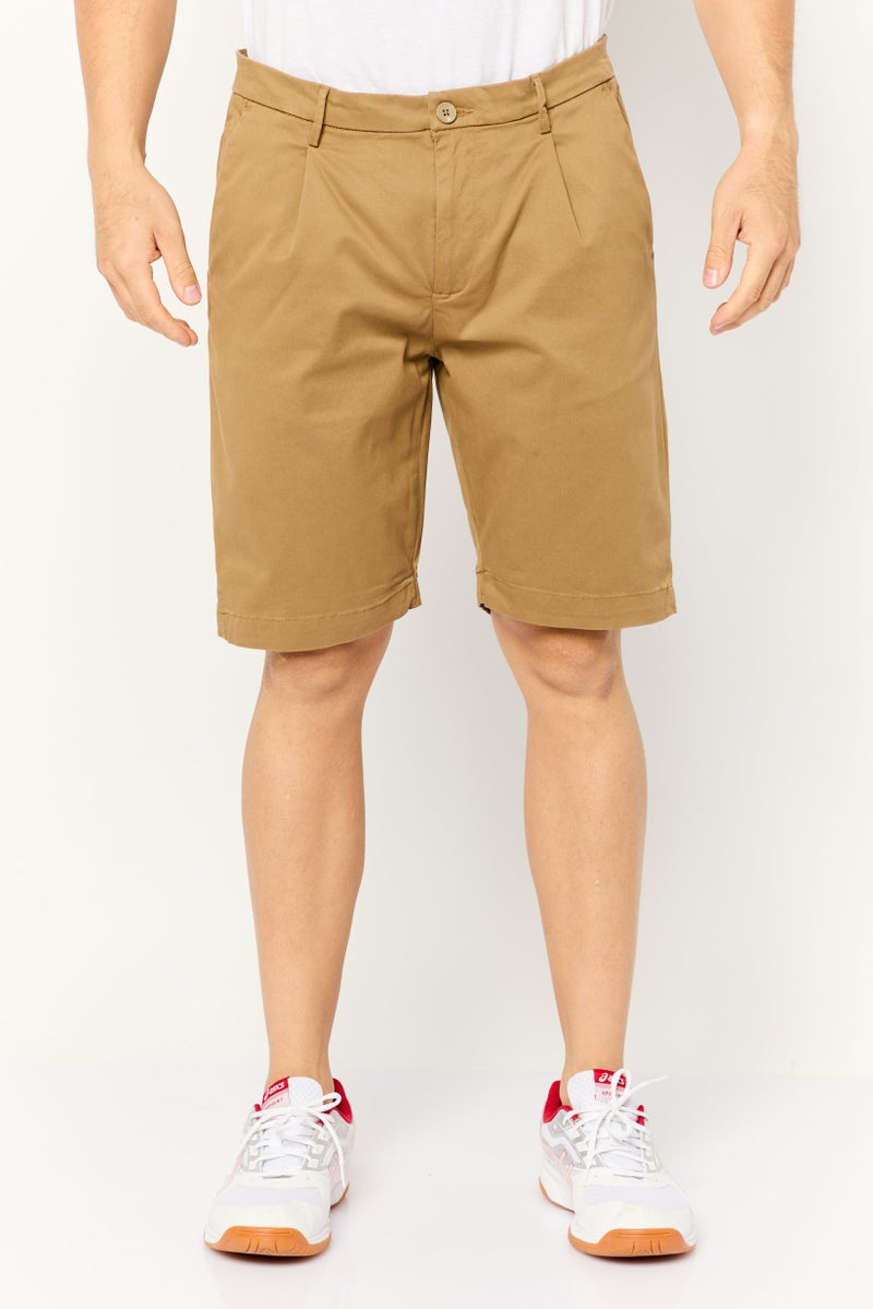 Gazzarrini شورتات تشينو صلبة للرجال، كاكي - Image 1