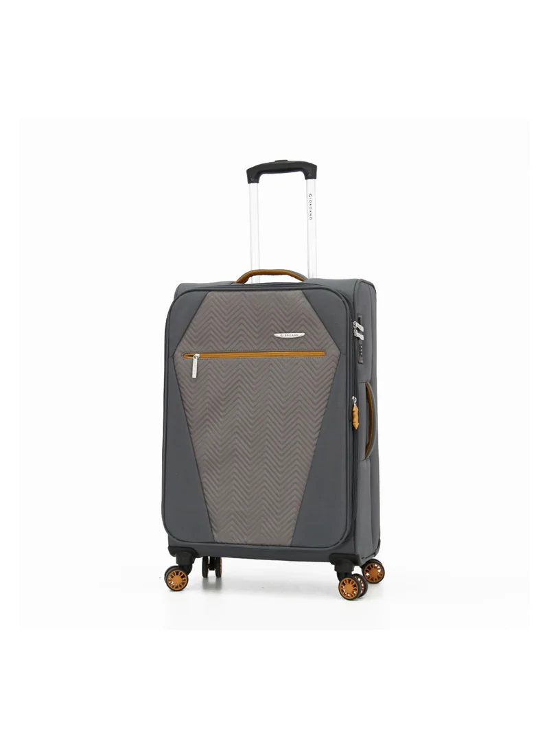 GIORDANO Giordano Softside Luggage Trolley Bag 3 Pieces set,Grey (S-20,M-24,L-28 Inch)