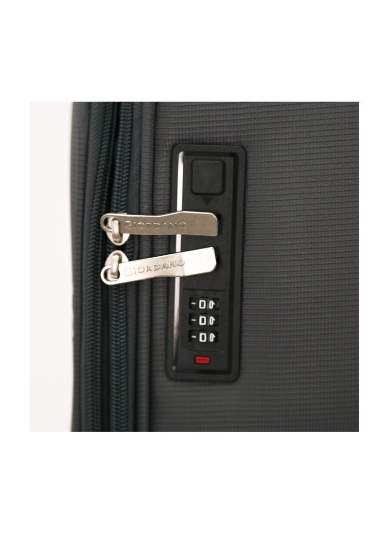 GIORDANO Giordano Softside Luggage Trolley Bag 3 Pieces set,Grey (S-20,M-24,L-28 Inch)  - Image 4