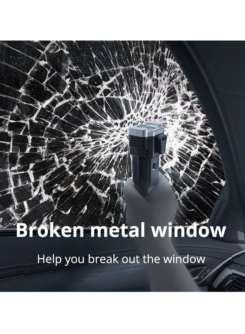 Chuangdi Multifunctional Waterproof Flashlight Outdoor Rechargeable Three Speed Dimming With Safety Hammer - Image 4