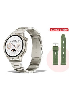 TELUX TELUX NEO Smart Calling Watch with 1.43” AMOLED Display & 2 Straps (Stainless Steel & Silicon) - AM24 Silver  - Image 2